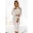 561-1 Jumper knit dress with gold buttons - beige