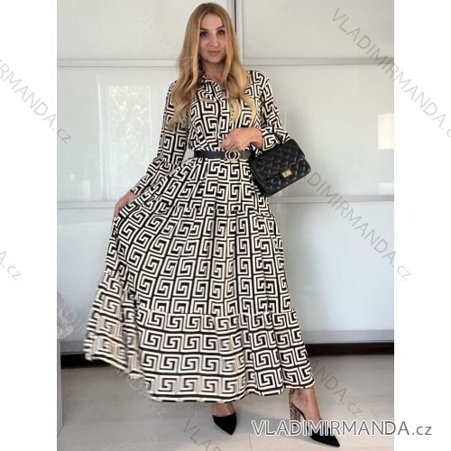 Women's Warm Long Sleeve Dress (L / XL ONE SIZE) ITALIAN FASHION IM4221054