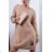 Women's Plus Size Warm Knitted Long Sleeve Dress (52/54/56 ONE SIZE) ITALIAN FASHION IM424637