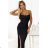 563-2 COSIMA Shiny and elegant draped dress - black