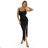 563-2 COSIMA Shiny and elegant draped dress - black