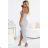 563-1 COSIMA Glossy, phenomenal draped dress - champagne colour