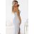 563-1 COSIMA Glossy, phenomenal draped dress - champagne colour