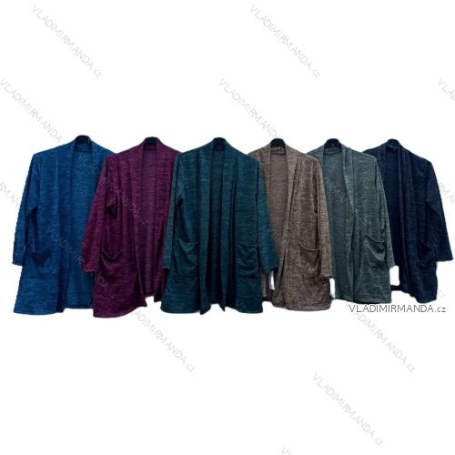 Cardigan teplý dlouhý rukáv dámský nadrozměr (48/50/52 ONE SIZE) ITALSKÁ MÓDA IMD24389