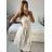 Women's Summer Boho Lace Strapless Dress (S/M ONE SIZE) ITALIAN FASHION IMPEM231128 S / M white