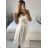 Women's Summer Boho Lace Strapless Dress (S/M ONE SIZE) ITALIAN FASHION IMPEM231128 S / M white