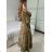 Women's Long Sleeve Summer Shirt Dress (S/M/L ONE SIZE) INDIAN FASHION IMWY23123 -   green -   M / L