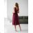 Women's Long Elegant Dress with Wide Straps (SL) FRENCH FASHION FMPEL23VELVET dark red 44