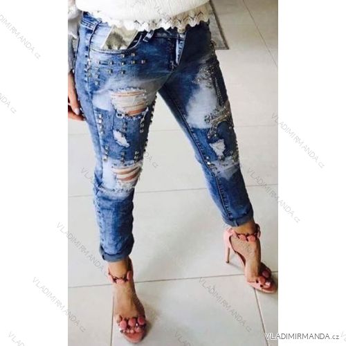 Rifle jeans dlouhé dámské (uni s-l) ITALSKá MODA PAP010