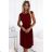 311-15 LILA Pleated dress with short sleeves - color burgundy