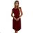 311-15 LILA Pleated dress with short sleeves - color burgundy