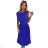 311-16 LILA Pleated dress with short sleeves - Royal Blue