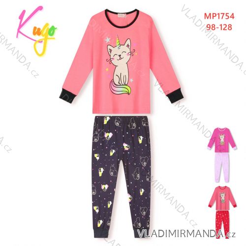 Children's long pajamas for girls (98-128) KUGO MP1759