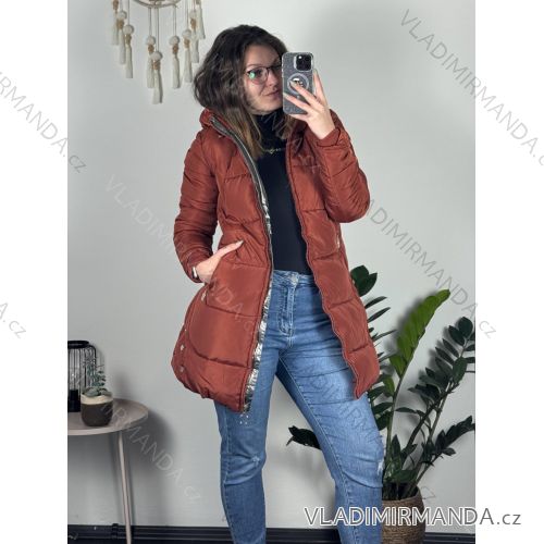 Kabát zimní s kapucí dámska  LHD fashion (S-2XL) LHD-2M-231-1/DR S hnědá