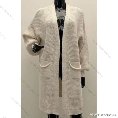 Cardigan pletený dlouhý rukáv dámský (S/M/L ONE SIZE) ITALSKÁ MÓDA IMM24M8600