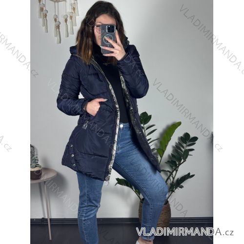 Kabát zimní s kapucí dámska  LHD fashion (S-2XL) LHD-2M-231-2/DR L tmavě modrá