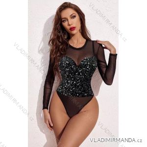 Body elegantní flitrové dlouhý rukáv dámské (S/M/L ONE SIZE) IMM24M0199