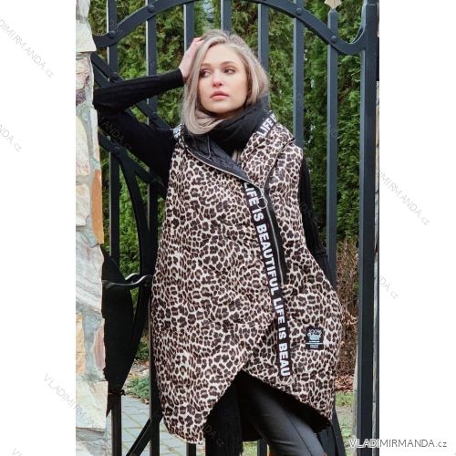Bunda prodloužená slabá s kapucí bez rukávu dámská (S/M/L ONE SIZE) IMM24M2463