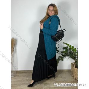 Cardigan pletený dlouhý rukáv dámský nadrozměr (L/XL/2XL ONE SIZE) ITALSKÁ MÓDA IM423455/DR