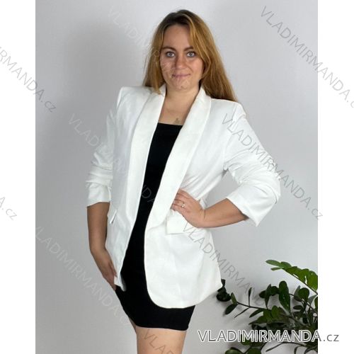 Set elegant jacket long sleeve and pants women (S / M ONE SIZE) ITALIAN FASHION IMM211392 50 white