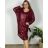 Tunic / blouse long sleeve women's oversized (3XL / 4XL ONE SIZE) ITALIAN FASHION IMWQ2191650 56/58 wine