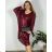 Tunic / blouse long sleeve women's oversized (3XL / 4XL ONE SIZE) ITALIAN FASHION IMWQ2191650 56/58 wine