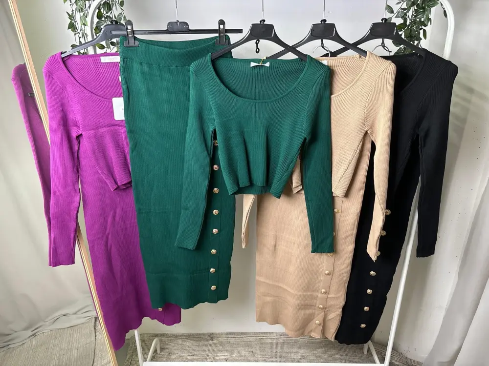 Souprava zimní croptop dlouhý rukáv a sukně dámská (S/M/L ONE SIZE) ITALSKÁ MÓDA IMPLP2472670155