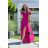 Women's strapless tulle party dress (S/M/L ONE SIZE) ITALIAN FASHION IM923001 dark pink 34