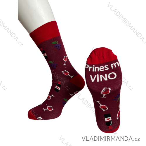 Ponožky veselé  pánské (42-46) POLSKÁ MÓDA DPP21299 44-46 red