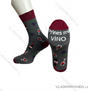 Men's Merry Bring Me Wine Socks (39-41/44-46) POLISH FASHION DPP23020