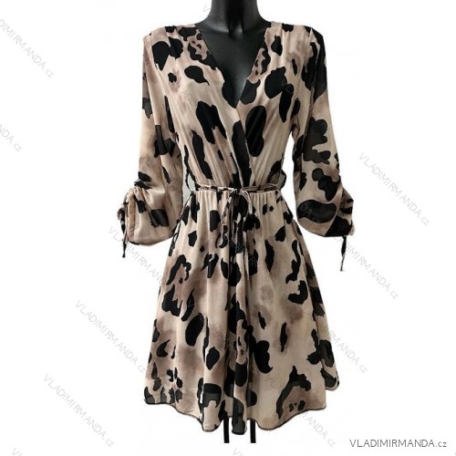 Women's Long Sleeve Summer Dress (S/M ONE SIZE) ITALIAN FASHION IMPES238990 béžová smetanová S / M
