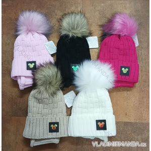 Girls' winter cap and cravat set (8-12 years) WROBI POLAND PV324DAMI