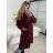 Long women's fleece coat (SML-XL) ITALIAN FASHION IMD211106 -   wine -   M / L