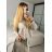 Women's Oversized Knitted Long Sleeve Sweater (S/M ONE SIZE) ITALIAN FASHION IMSN2416125 -   white -   S / M