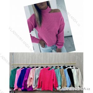 Women's Knitted Thin Long Sleeve Sweater (S/M ONE SIZE) ITALIAN FASHION IMWL233230