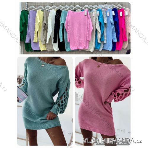 Women's Knitted Thin Long Sleeve Sweater (S/M ONE SIZE) ITALIAN FASHION IMWL233230