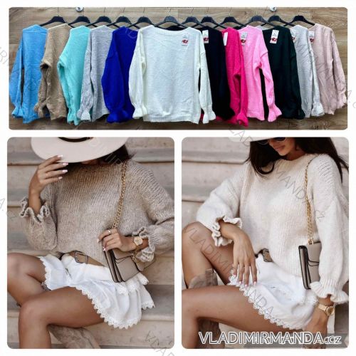 Women's Knitted Thin Long Sleeve Sweater (S/M ONE SIZE) ITALIAN FASHION IMWL233230