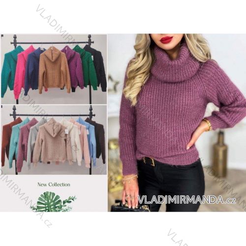 Women's Knitted Thin Long Sleeve Sweater (S/M ONE SIZE) ITALIAN FASHION IMWL233230