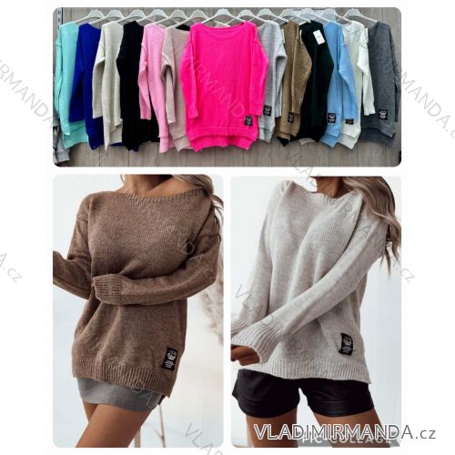 Women's Knitted Thin Long Sleeve Sweater (S/M ONE SIZE) ITALIAN FASHION IMWL233230