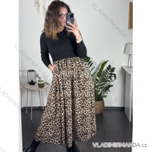 Šaty dlouhé elegantní dlouhý rukáv dámské (S/M/L ONE SIZE) ITALSKÁ MÓDA IMM24M55931