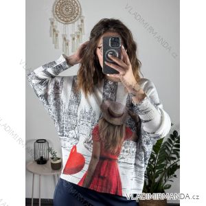 Svetr oversize tenký s potiskem dámský (S/M/L ONE SIZE) ITALSKá MóDA IMB24LONDON