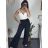 Kalhoty dlouhé letní dámské  (S/M/L ONE SIZE) ITALSKÁ MÓDA IMD23417