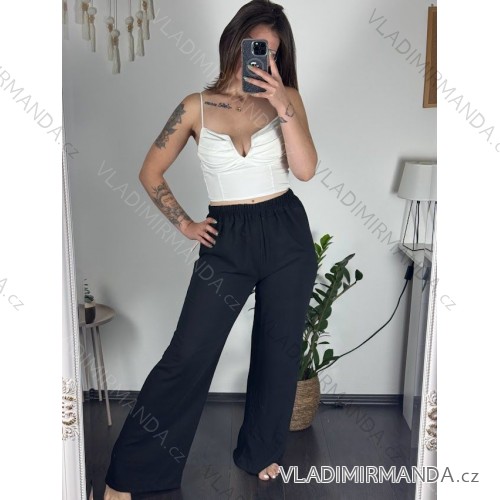 Elegant long women's pants (UNI S-L) ITALIAN FASHION IMD23417 S/M black