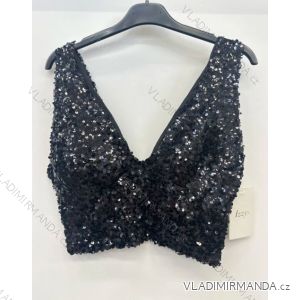 Women's Sleeveless Lace Crop Top (S/M ONE SIZE) ITALIAN FASHION IMPSH233208