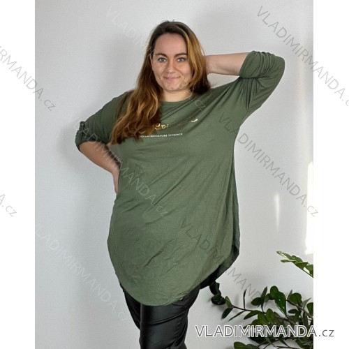 Shirt 3/4 sleeve ladies strip (4XL/5XL ONE SIZE) ITALSKÁ MÓDA IM422026