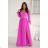 Women's Plus Size (42-46) Long Elegant Party Sleeveless Dress POLISH FASHION PMLBC23265-10 dark pink 36