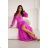 Women's Plus Size (42-46) Long Elegant Party Sleeveless Dress POLISH FASHION PMLBC23265-10 dark pink 36