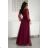 Women's Plus Size (42-46) Long Elegant Party Sleeveless Dress POLISH FASHION PMLBC23265-10 wine 34