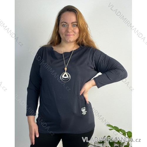 Women's long sleeve tunic oversized (UNI XL-2XL) ITALIAN FASHION IM720050 52/54 black