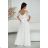 Women's Plus Size (42-46) Long Elegant Party Sleeveless Dress POLISH FASHION PMLBC23265-10 white 34